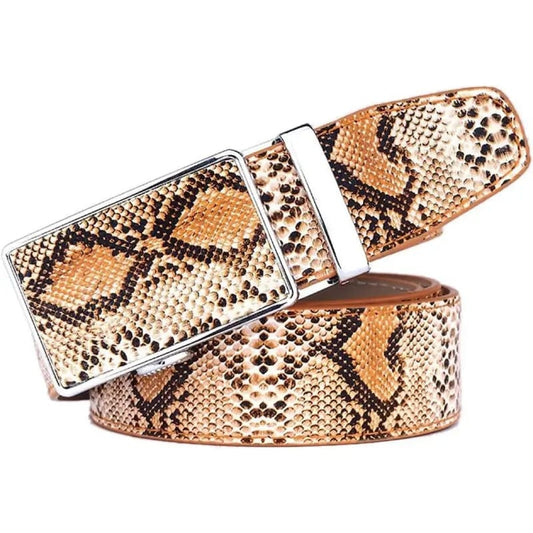 Ceinture Motif Serpent Marron clair / 110cm