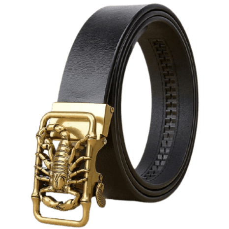 Ceinture Scorpion Noir | Or / 110cm