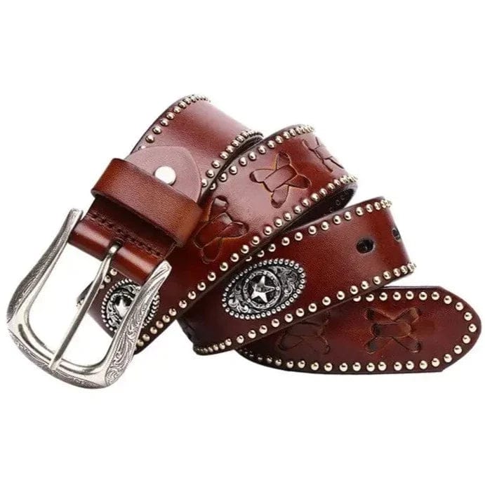 Ceinture Western Cloutée Marron / 105cm