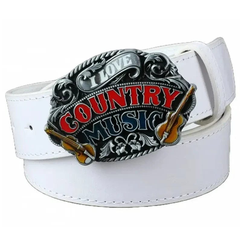 Ceinture Western Country Blanc / 105cm