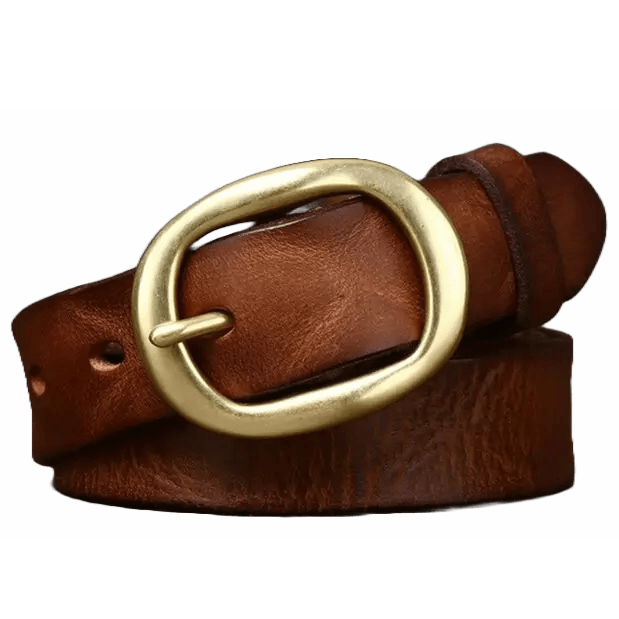 Ceinture Western en Cuir Marron Femme