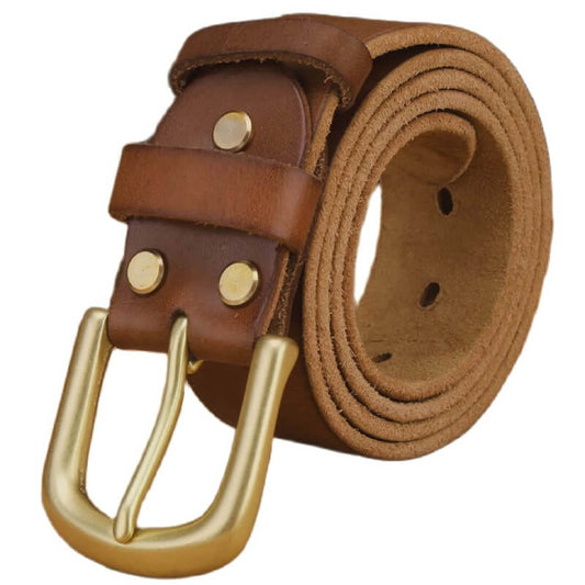 Ceinture Western en Cuir Marron Marron / 100cm