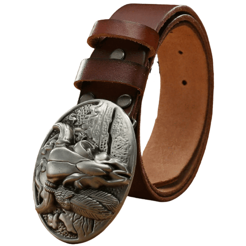 Ceinture Western Homme avec Boucle Marron / 100cm