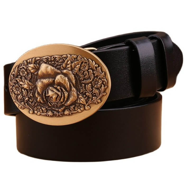 Ceinture Western Marron pour Femme Noir / 100cm