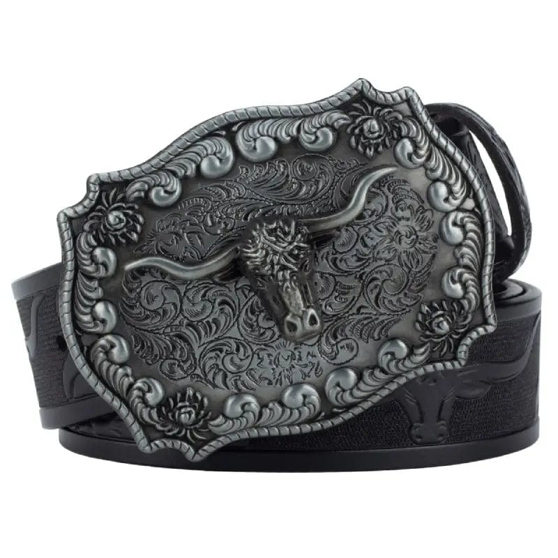 Ceinture Western Noire Argenté / 100cm