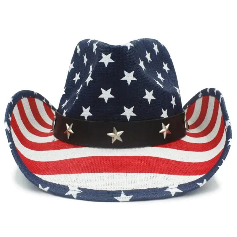 Chapeau de Cowboy Bleu Blanc Rouge