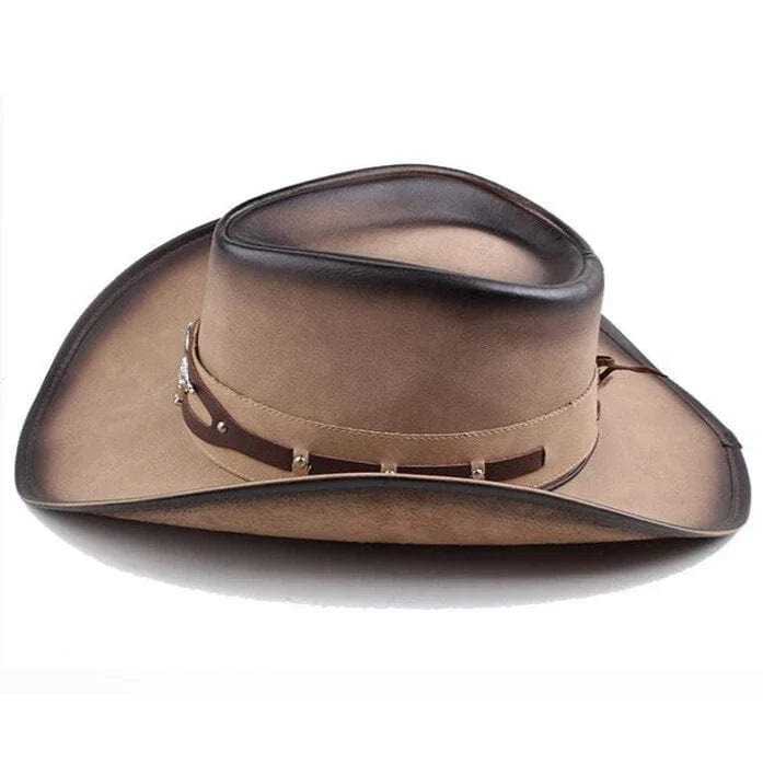 Chapeau de Cowboy en Cuir Homme