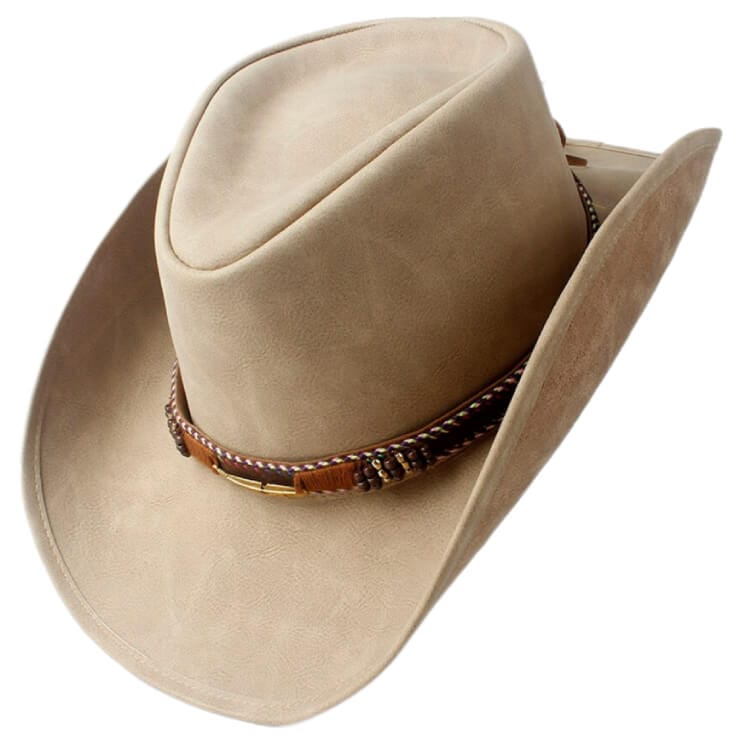 Chapeau de Cowboy Femme en Cuir 58-59cm