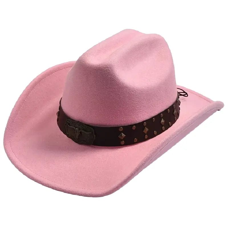 Chapeau Western en Feutre Rose