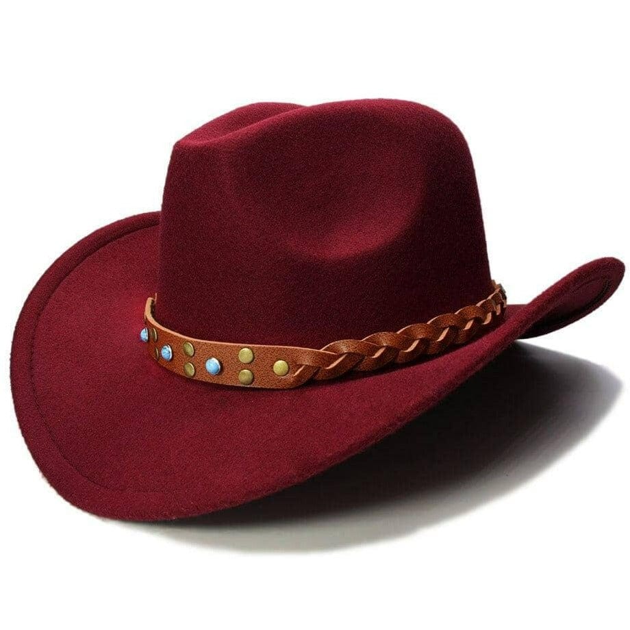 Chapeau Western Enfant Bordeaux