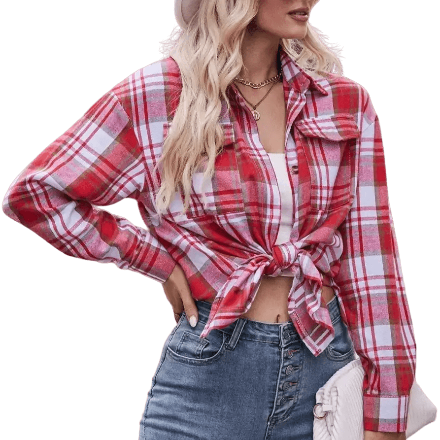 Chemise Country à Carreaux pour Femme S