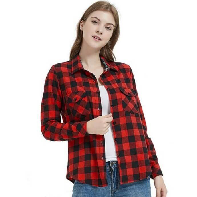 Chemise Country Rouge pour Femme