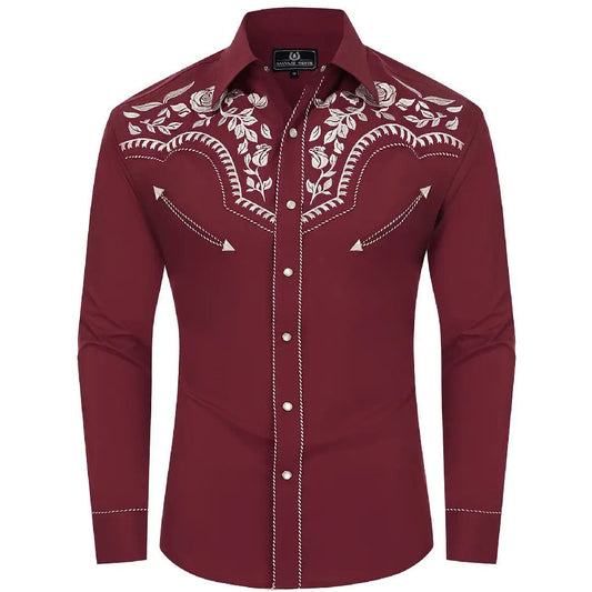 Chemise Western Bordeaux S