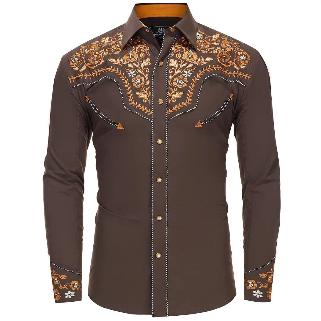 Chemise Western Homme Marron S