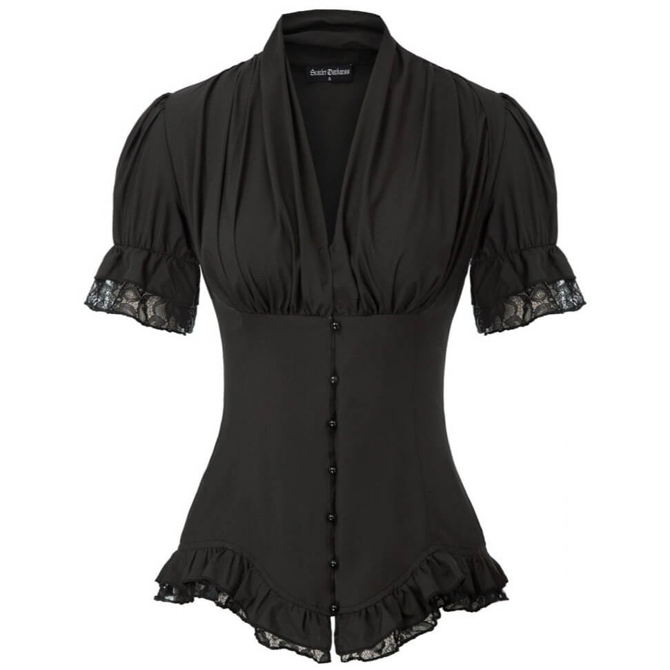 Chemisier Style Western pour Femme Noir / S