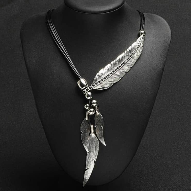 Collier Amérindien Noir | Argenté