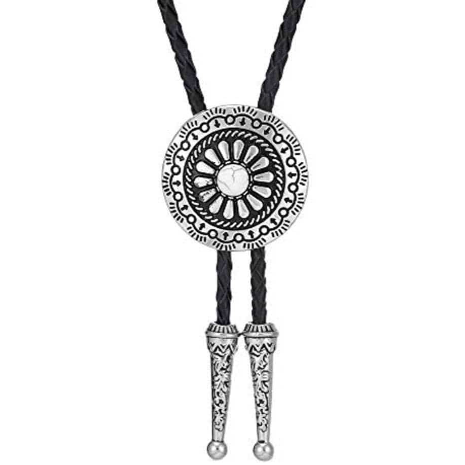 Cravate Américaine Bolo Tie Blanc