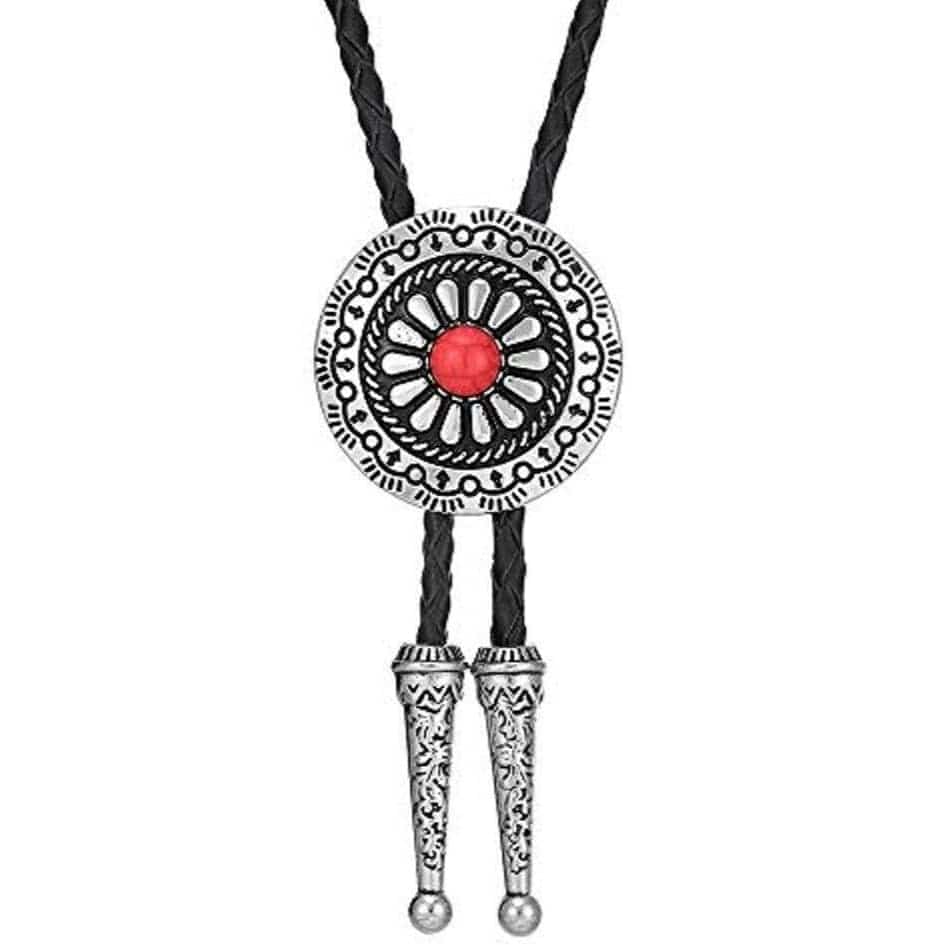 Cravate Américaine Bolo Tie Rouge