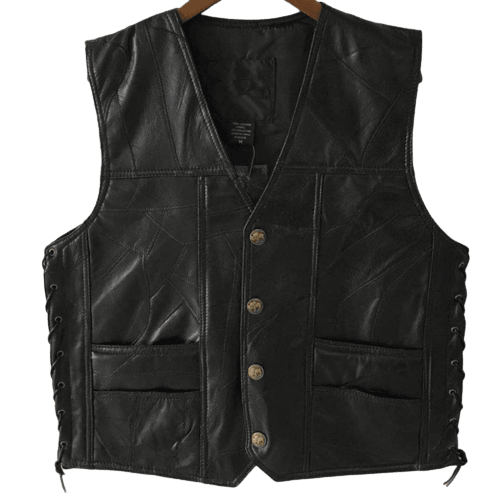 Gilet Western en Cuir Homme S 60-70kg