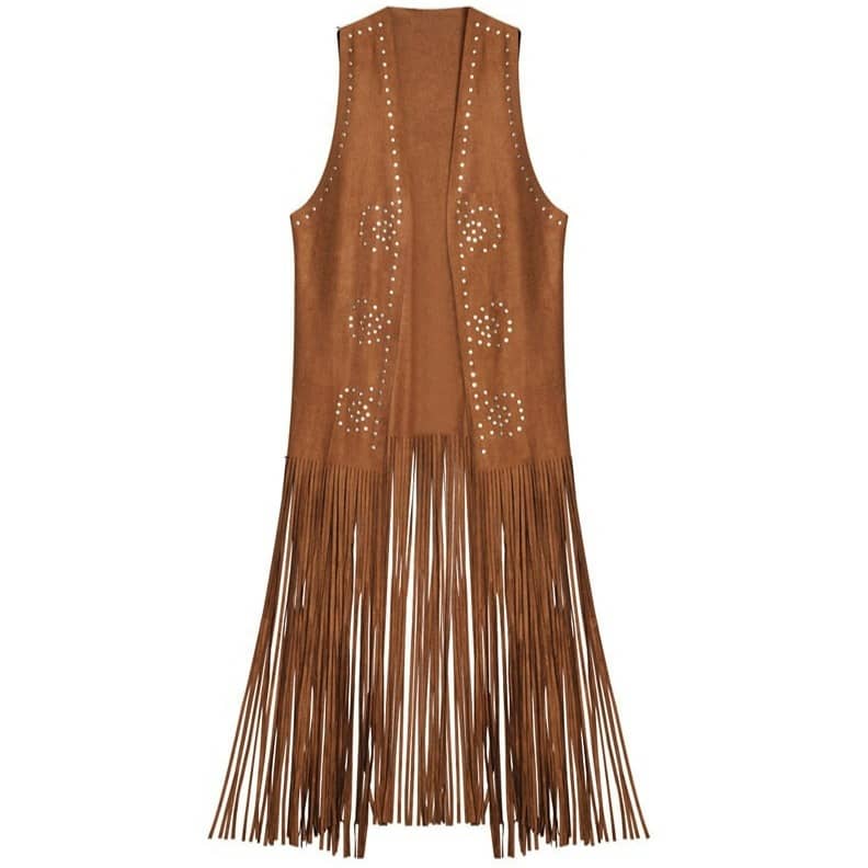 Gilet Western Femme Marron