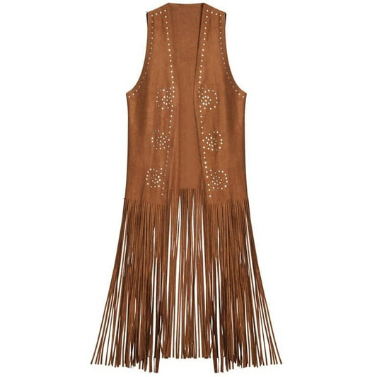 Gilet Western Femme Marron