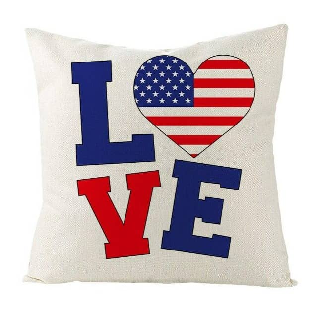 Housse de Coussin USA LOVE