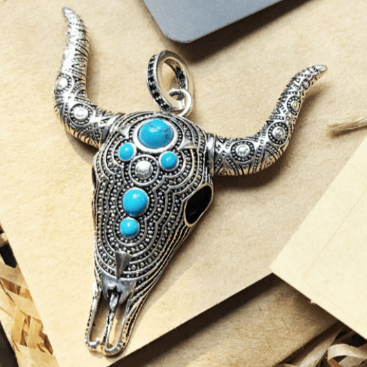 Pendentif Crâne de Buffle (Argent)