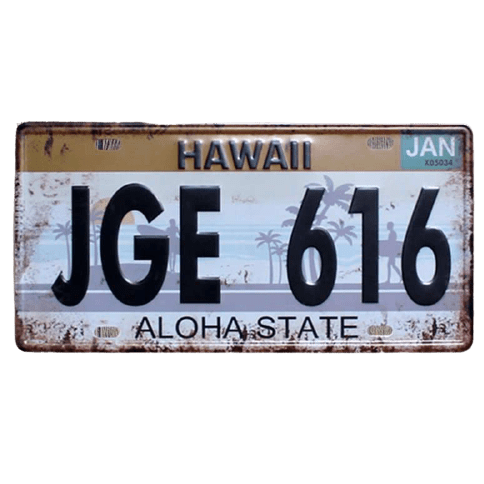 Plaque d'Immatriculation Hawaii