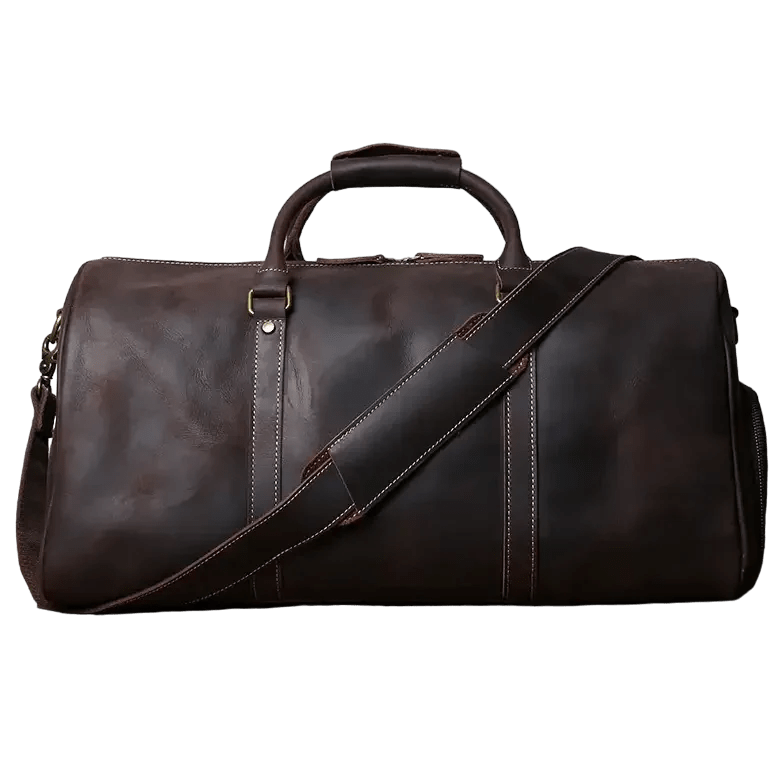 Sac de Voyage Western en Cuir Marron foncé