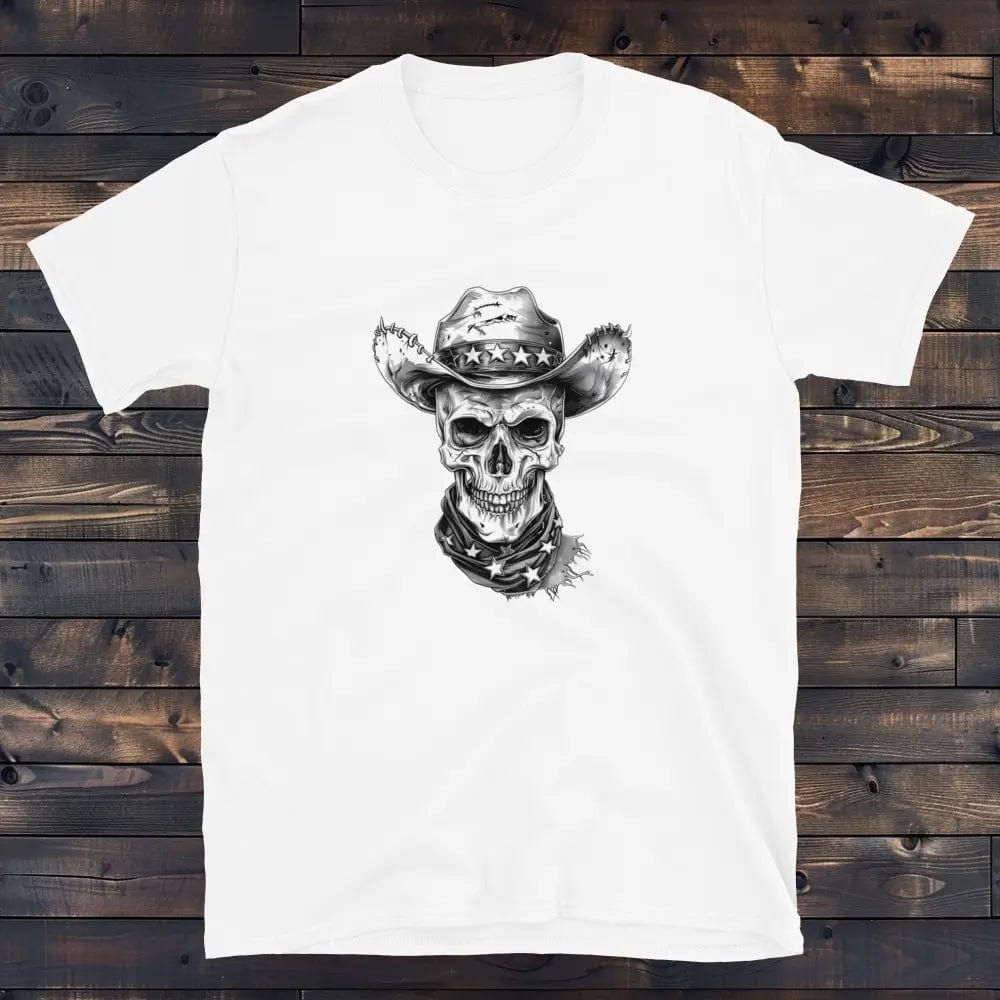 T-Shirt Cowboy Skull Blanc / S