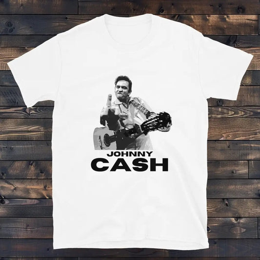 T- Shirt Johnny Cash Finger Blanc / S