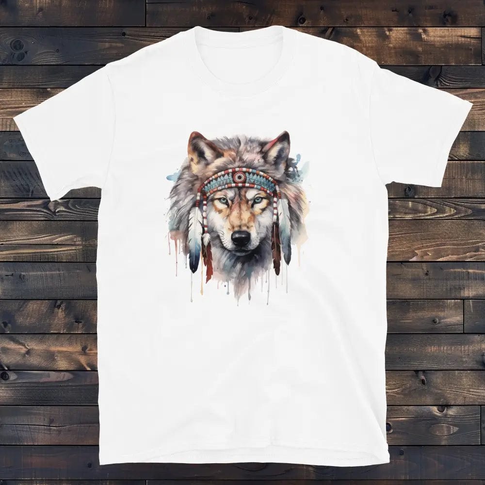 T-Shirt Loup Indien Blanc / S