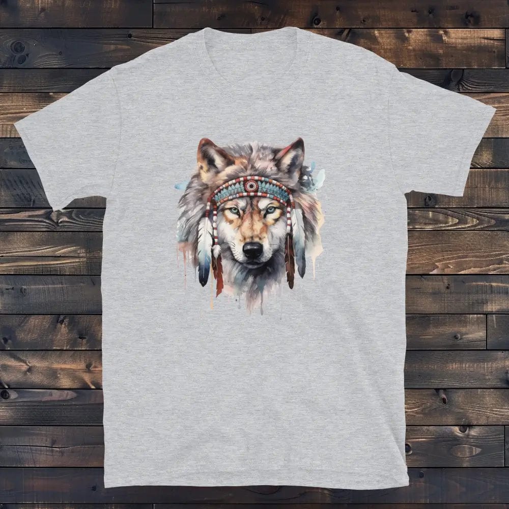 T-Shirt Loup Indien Gris / S