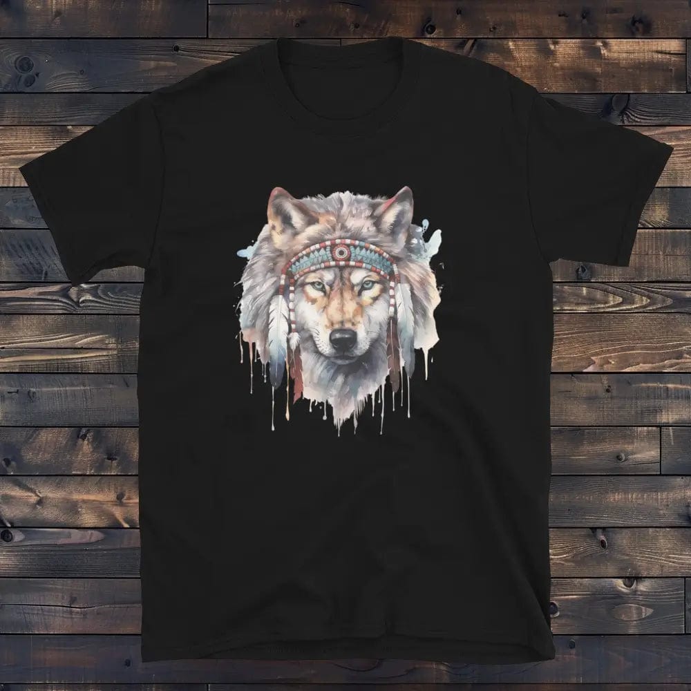 T-Shirt Loup Indien Noir / S