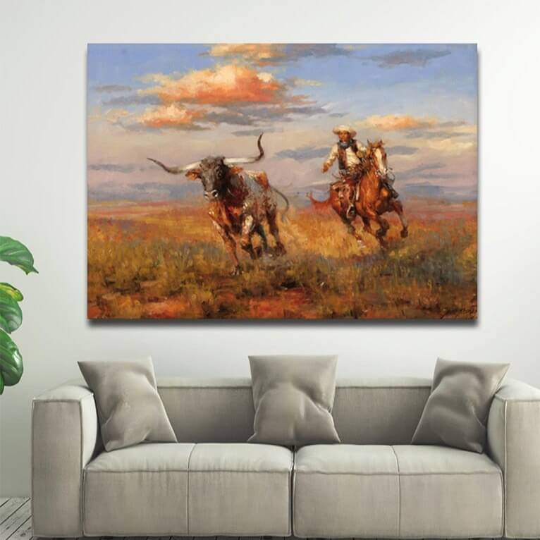 Tableau Cowboy 20x40cm