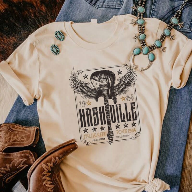 Tee Shirt Country Music Beige / S