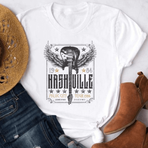 Tee Shirt Country Music Blanc / S