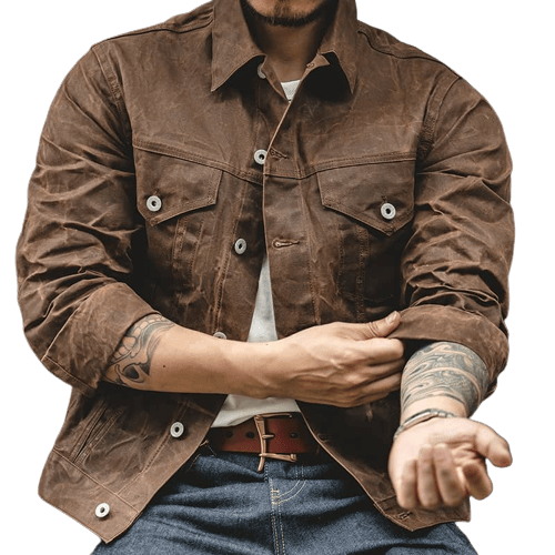 Veste Western en Coton Huilé S